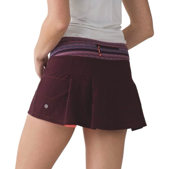 Lululemon Pace Rival Mid Rise Burgundy Skirt II Running Tennis Performance Sz 4 - Picture 4 of 12